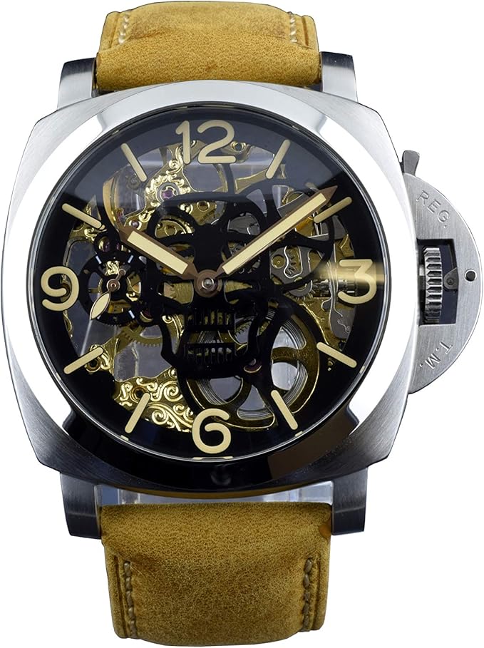 parnis skeleton watch