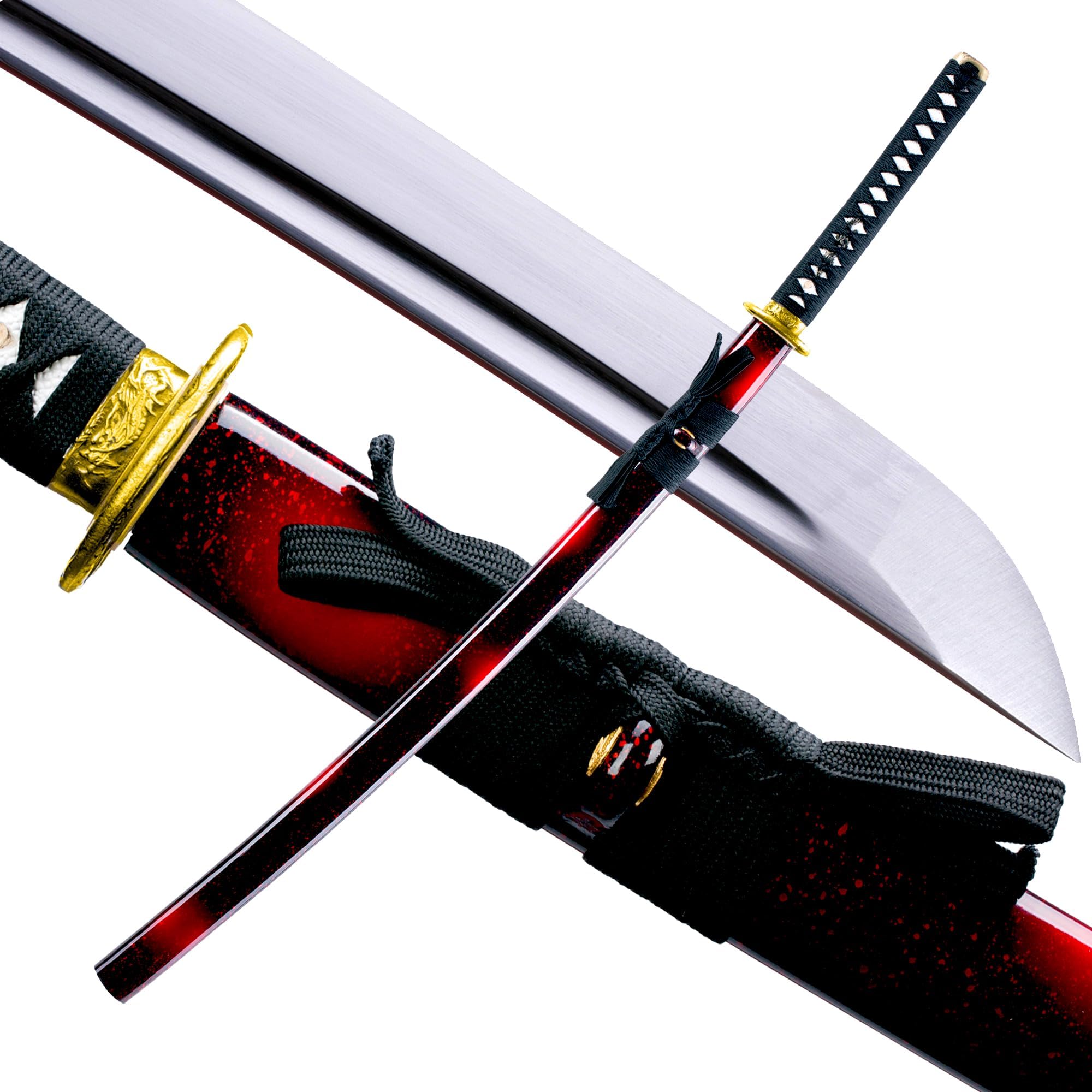 Katana Sword Real Rayskin Hardwood Saya Handmade Japanese Samurai Sword Can Chop Bamboo