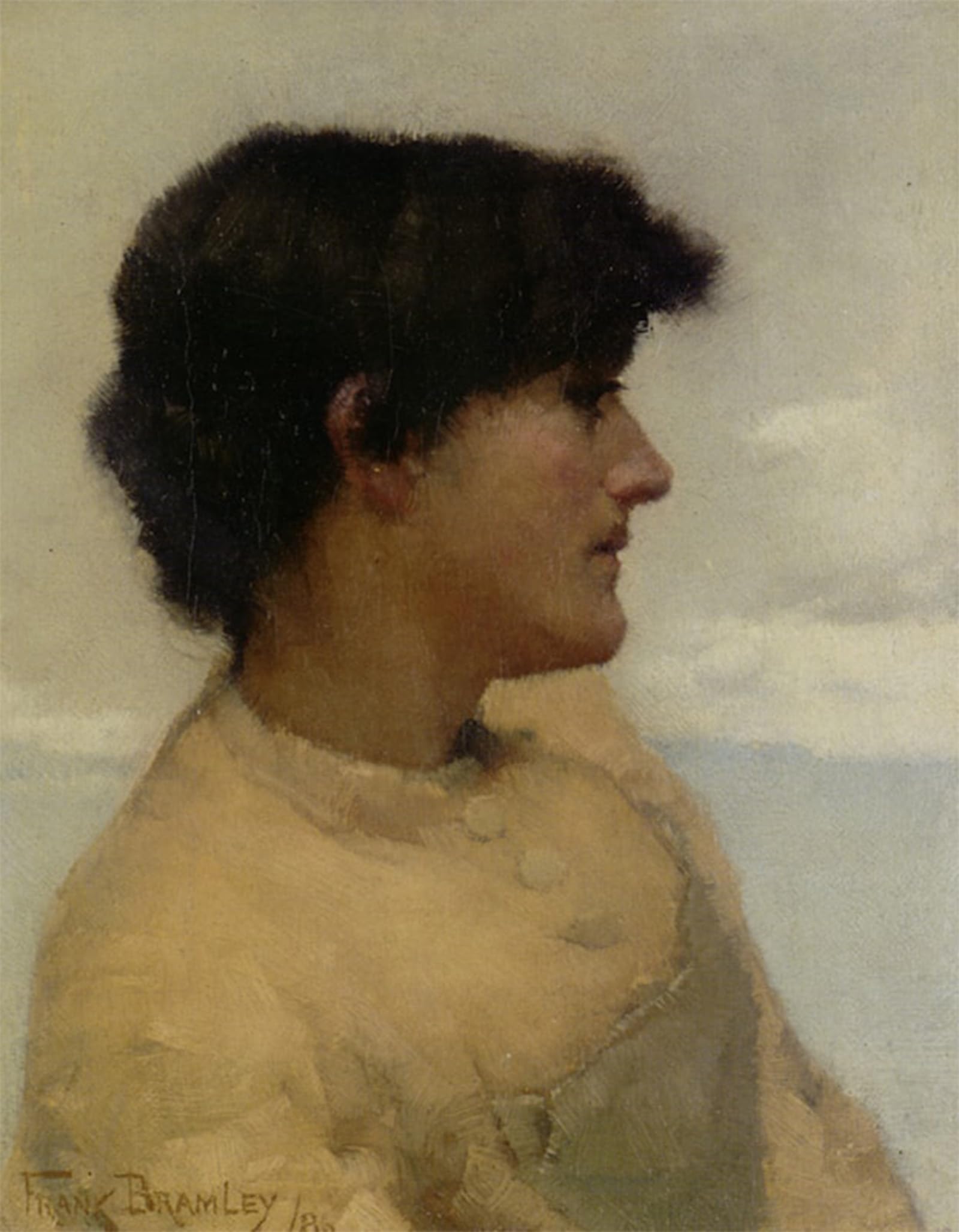 SERENDIPITP Vintage Picture Print on Canvas Wall Art Poster Study of a Fishergirl by Frank Bramley Artwork Print Poster for Wall Decor 60x90cm