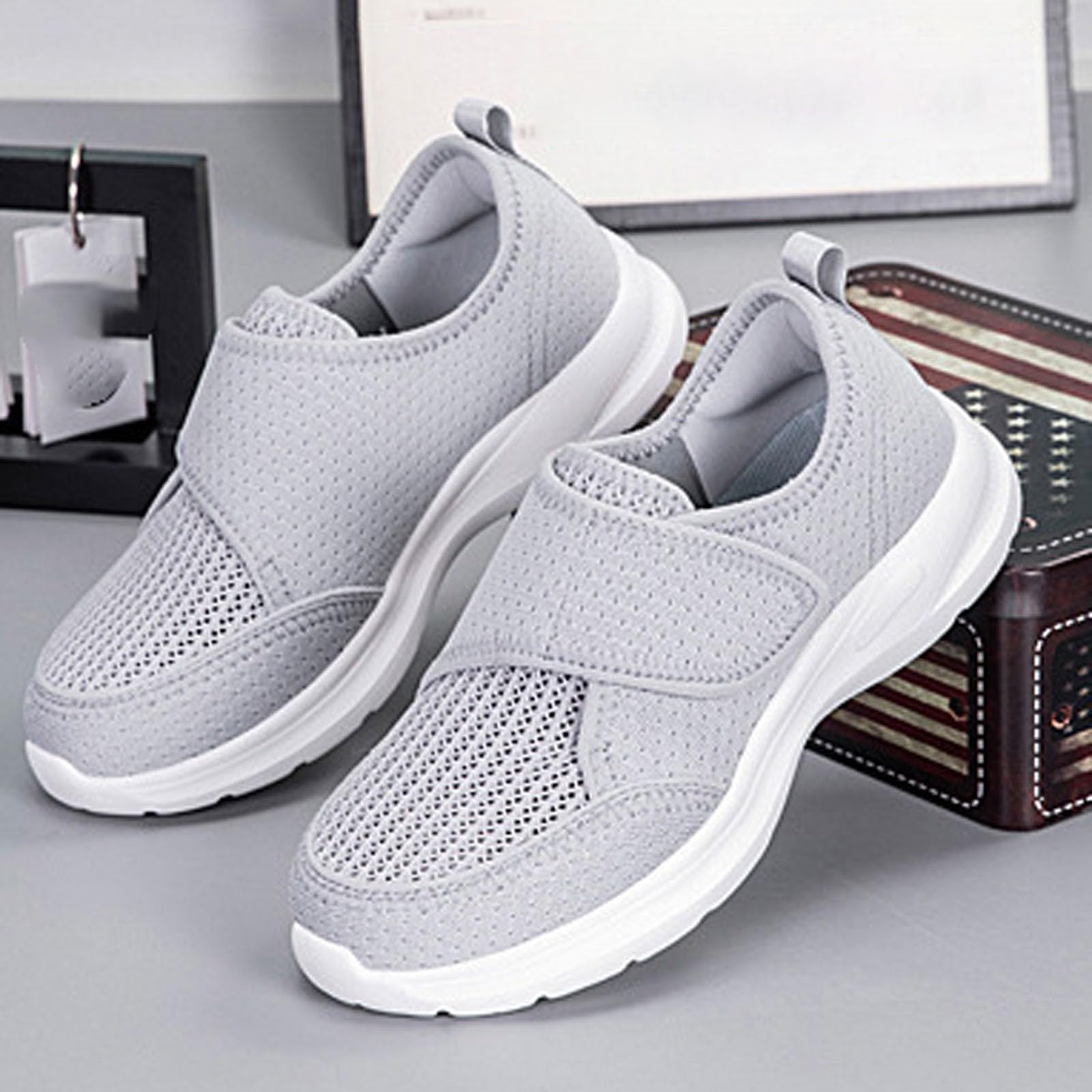 Zapatos cómodos para mujer, zapatos casuales elegantes y ligeros, de punto de recuperación, diseño sin cordones, para uso diario, perfecto para mamás
