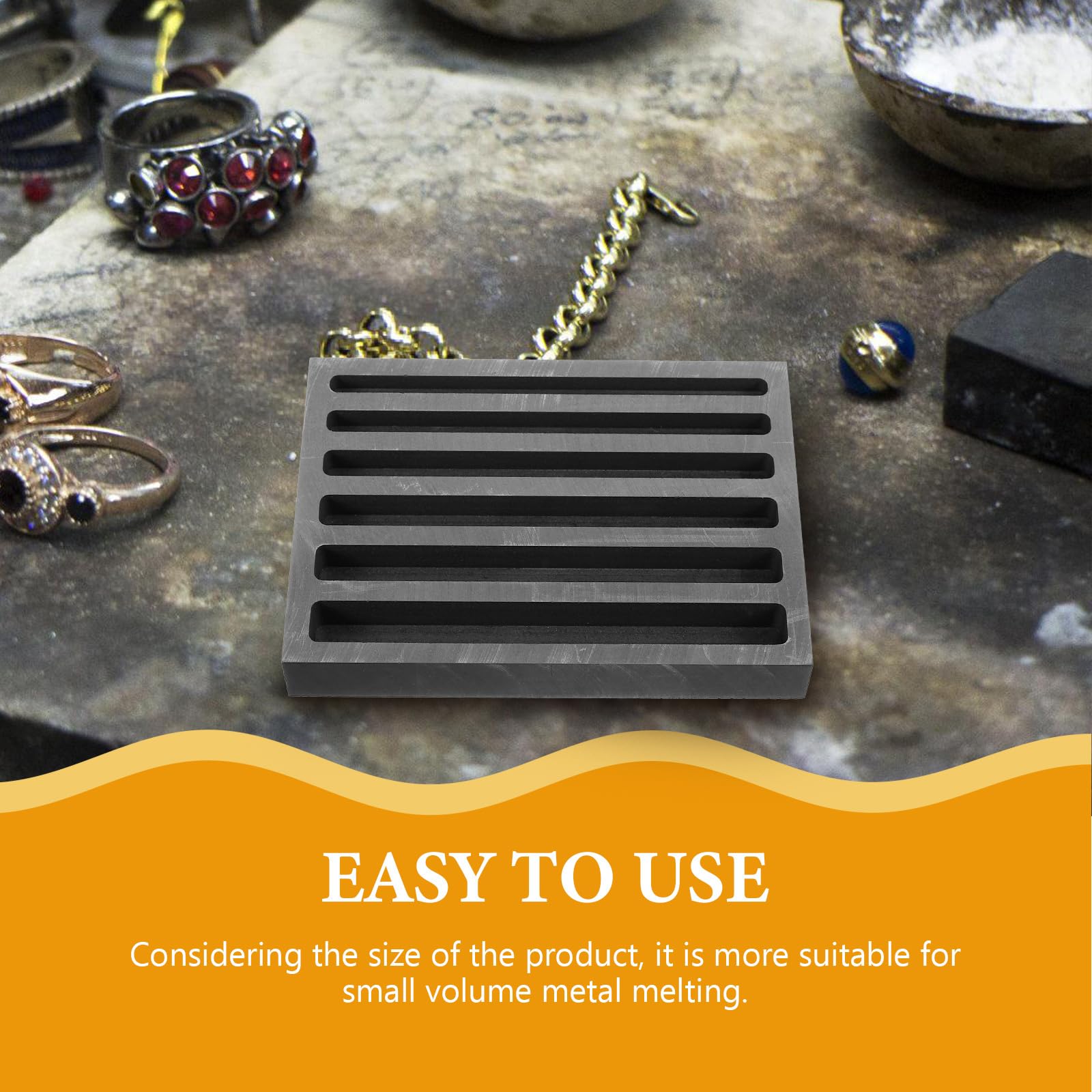 VILLCASE Graphite Ingot Mold, Strip Shape Gold Silver Casting Graphite Crucible Ingot Casting Mold for Nonferrous Copper Metal Melting Casting Refining