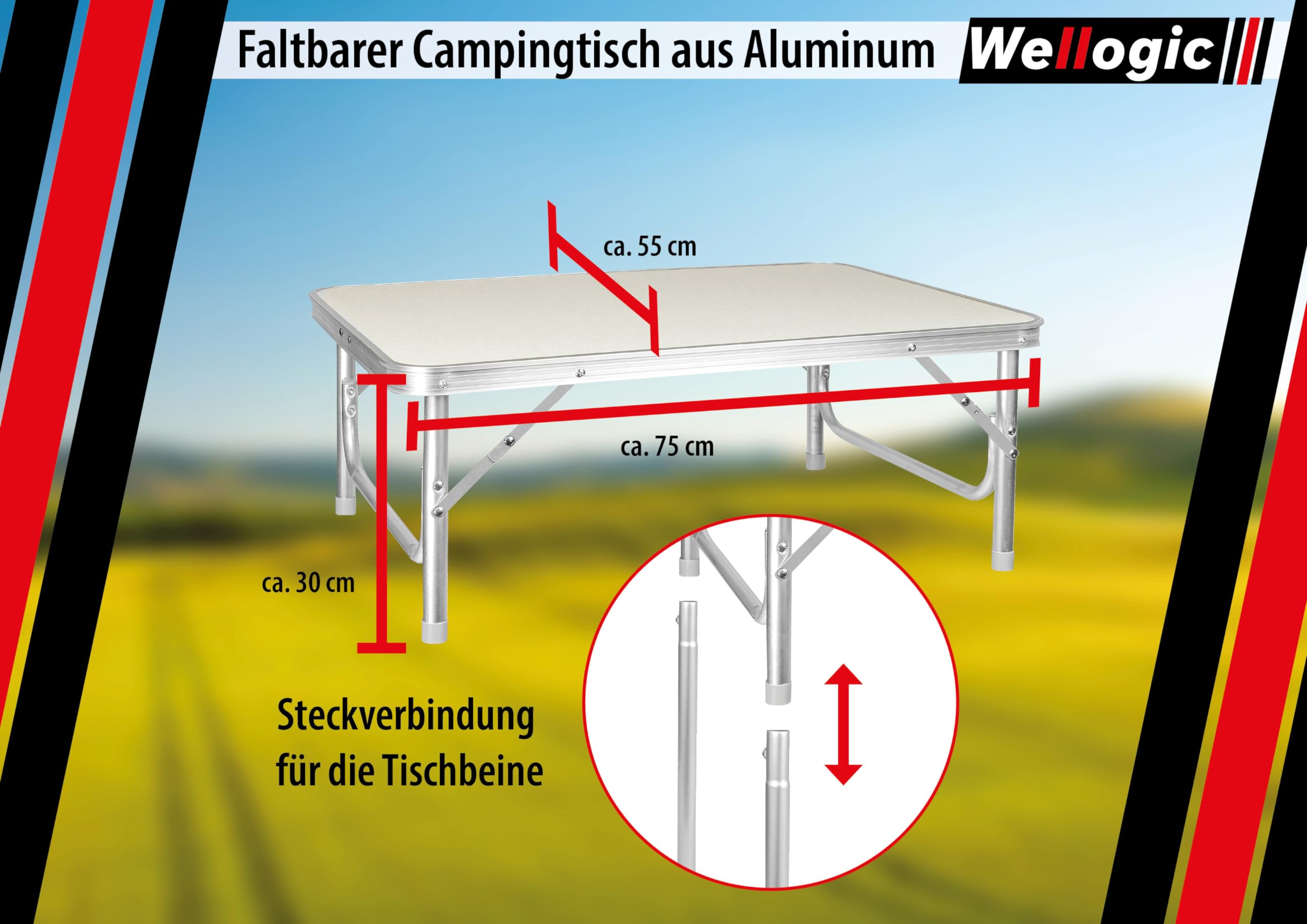 Campingtisch klappbar faltbar höhenverstellbar klapptisch Camping Tisch