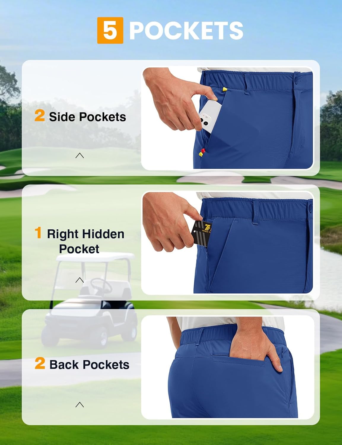 TBMPOY Men's 9" Stretch Golf Shorts Quick Dry Lightweight Flat Front Casual Dress Shorts for Work Business Travel Hiking - Image 4