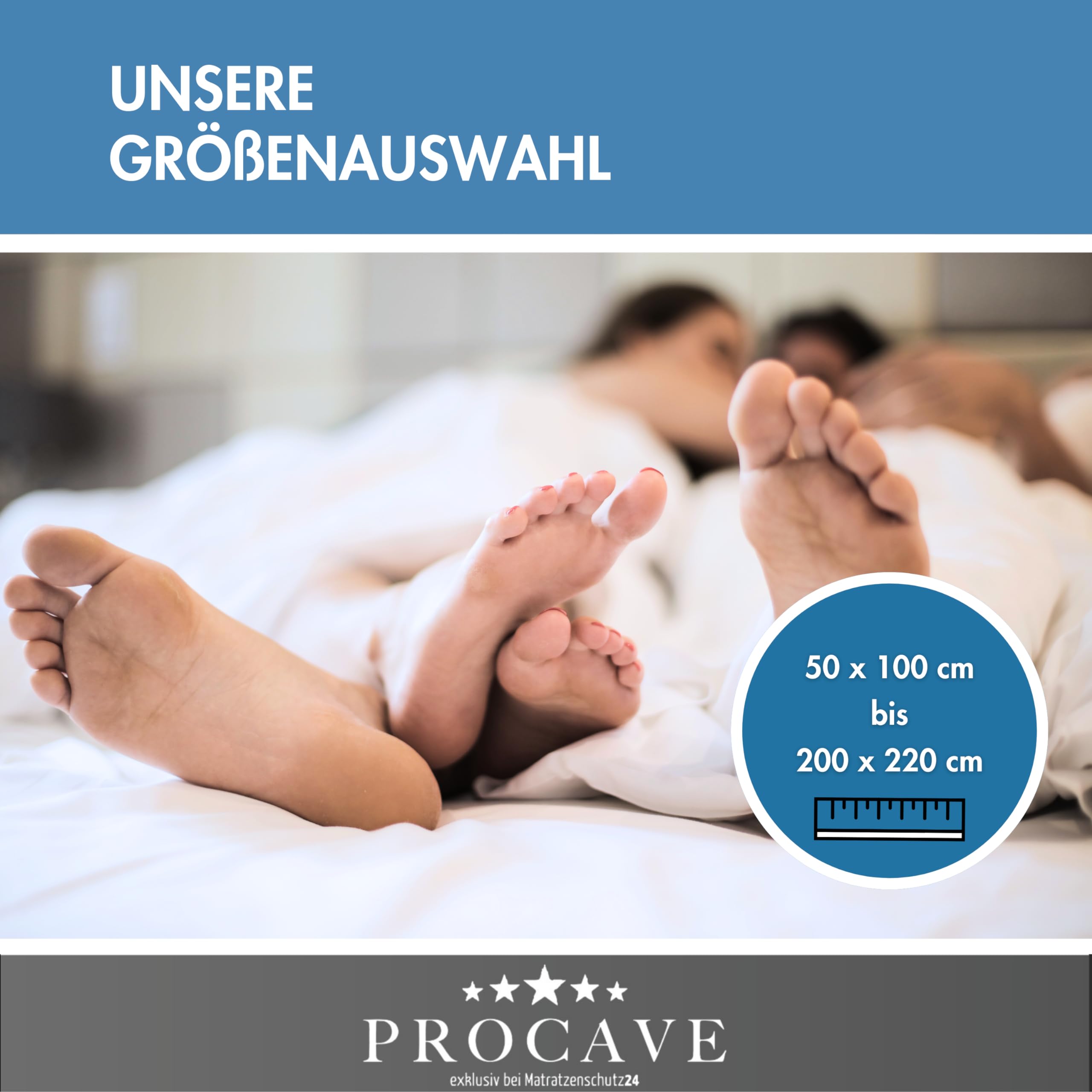PROCAVE Matratzenauflage Lyocell-Tencel versteppt, Matratzenschoner mit 4-Eckgummis, Matratzen-Spannauflage 100% aus Deutschland, Matratzenschutz in 180x200 cm