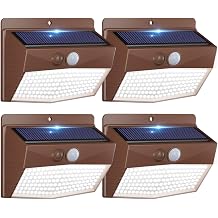 Peasur 4 Pack Solar Motion Sensor Lights Outdoor Waterproof with 3 Modes