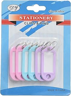 Plastic Keychain Card Set 6 Pieces Model B1063MKL – High-Quality Plastic Key Tag Set Ideal for Categorizing Multiple Keys in Workplaces, Hotels, and Facilities
