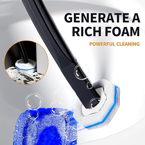 Miniatura 7 de Cepillo desechable para inodoro, limpiador de inodoro, suministros de limpieza de inodoro, escobilla de inodoro con soporte, varitas limpiadoras de