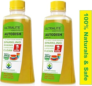 Ultralite Essential AutoDash Dishwasher Rinse Aid Liquid 200+200 Ml Adds Spotless Shine To Your Glassware Utensils, Preven... Price In India