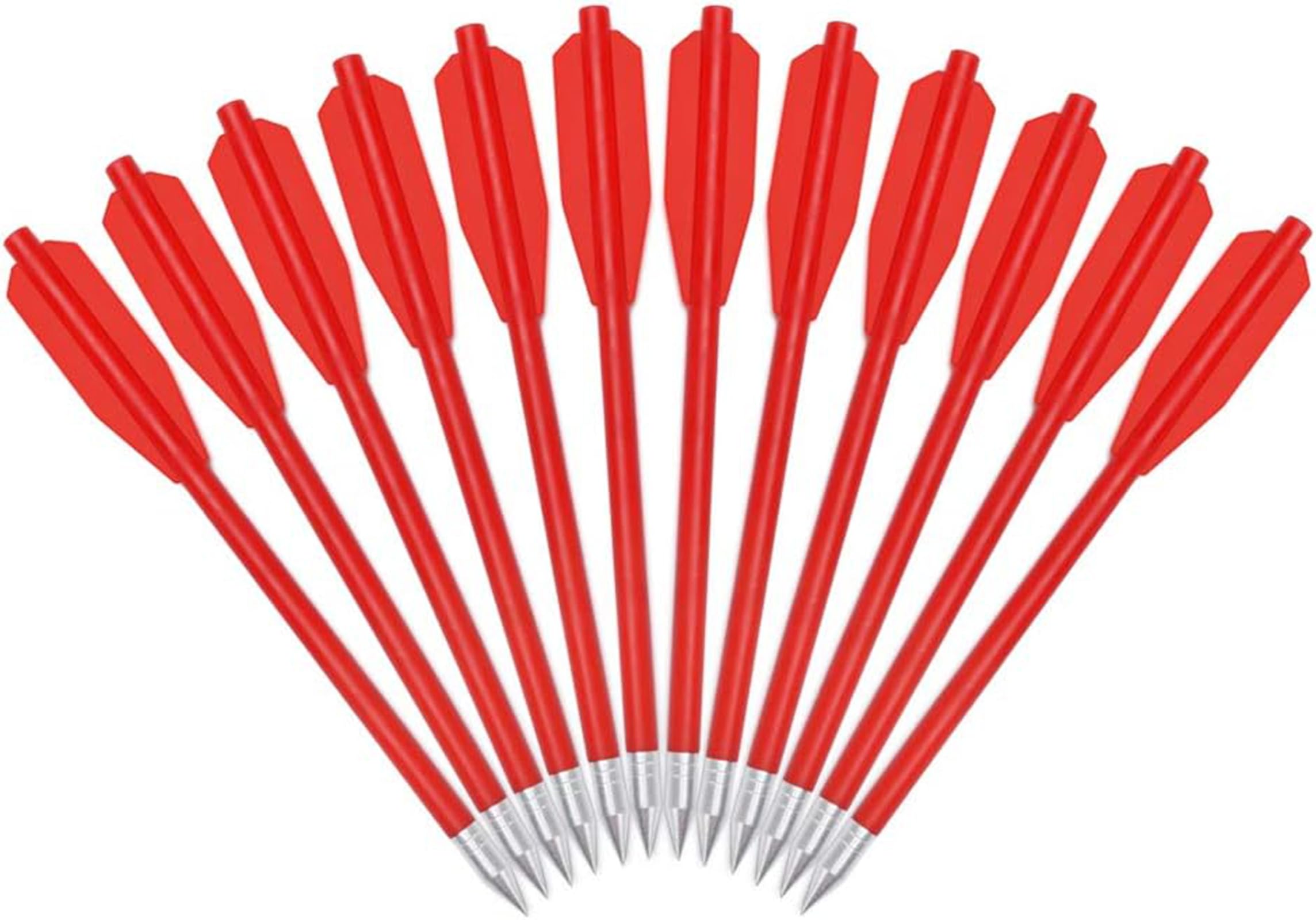 HGXYRZZ 12pcs Arrows 6.5" Plastic Hunting Arrows for 30-80lbs Archery - Fishing Hunting Target Practice (red)