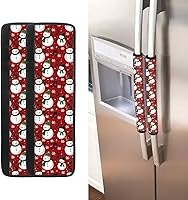 Vista 36 de Juego de 2 fundas para manija de puerta de refrigerador con estampado de copos de nieve de aguacate, protector de manija de puerta de cocina lavable