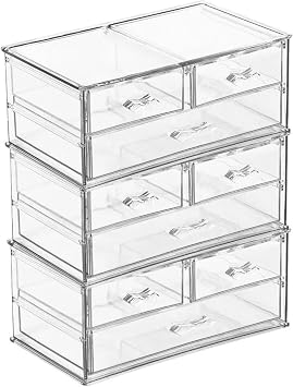 6 Katl  9  ekmeceli  ok Ama l  Akrilik Makyaj Organizer 24x14x30 cm