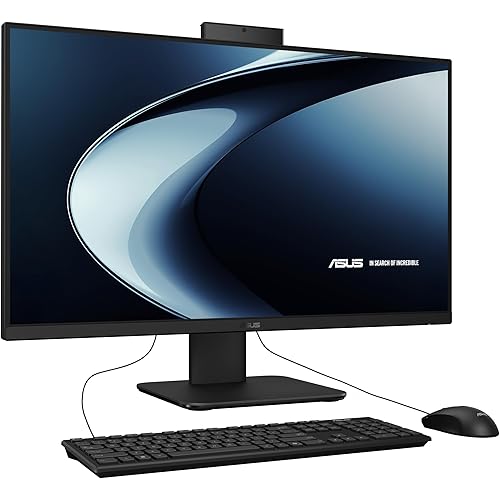 ASUS V470 All-in-One, 27” FHD Anti-Glare Touch Display, 16GB DDR5 RAM, 1TB SSD, Intel® Core™ i5-13420H Processor, Windows 11 Home, Wired Keyboard and Mouse Included, V470VA-MS504T, Black