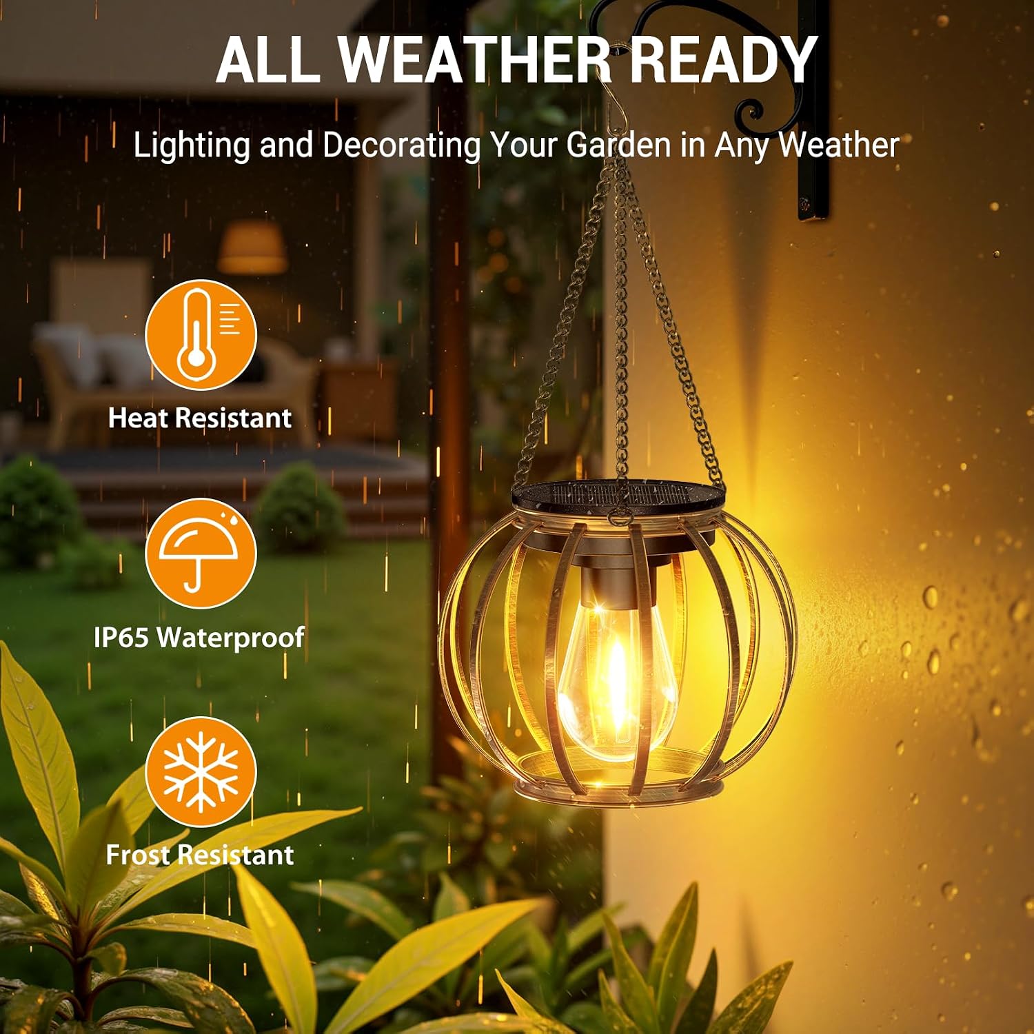 kooper solar lanterns outdoor waterproof, 4 pack upgraded bronze metal hanging solar lights outdoor lanterns, brighter auto on/off outdoor hanging lantern for yard patio pathway porch garden decor 4 pack bronze