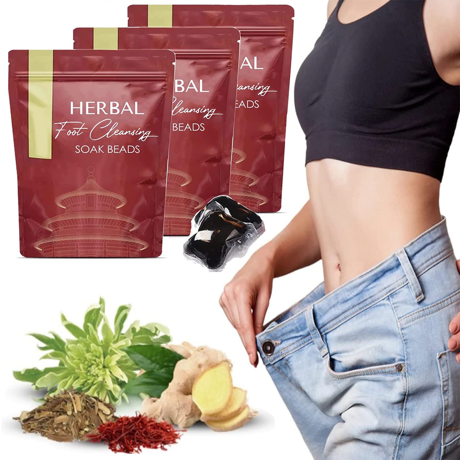 XiXiCCCC Botanical Cleansing Foot Soak Beads,Herbal Foot Cleansing Soak Beads,Herbal Botanical Cleansing Foot Soak Beads,Leg Slimming Foot Bath.