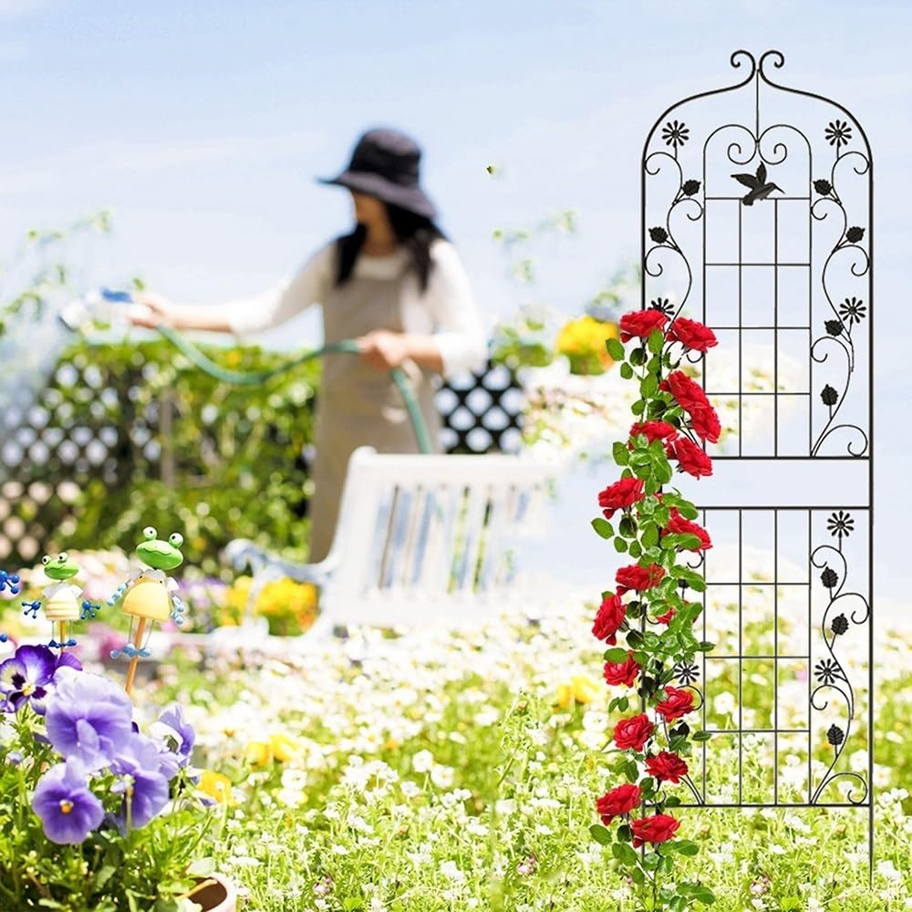 Supporto Per Piante In Metallo A Doppio Strato – Fioriera In Ferro Battuto Bianco 51x25 Cm – Antiruggine Per Balcone, Giardino E Interni - 2