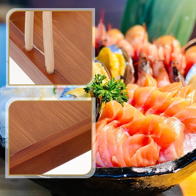 Bandeja de Madera para Sushi DOITOOL Cuadrada 16x14x14 cm miniatura 4