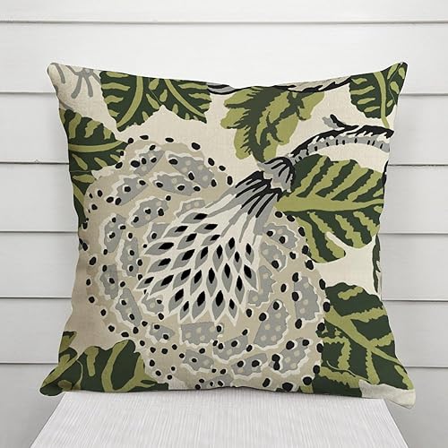 Vista 584 de ArogGeld Chinoiserie - Fundas de almohada escénicas asiáticas, estilo asiático, funda de almohada azul y verde Kelly, funda de cojín para decoración