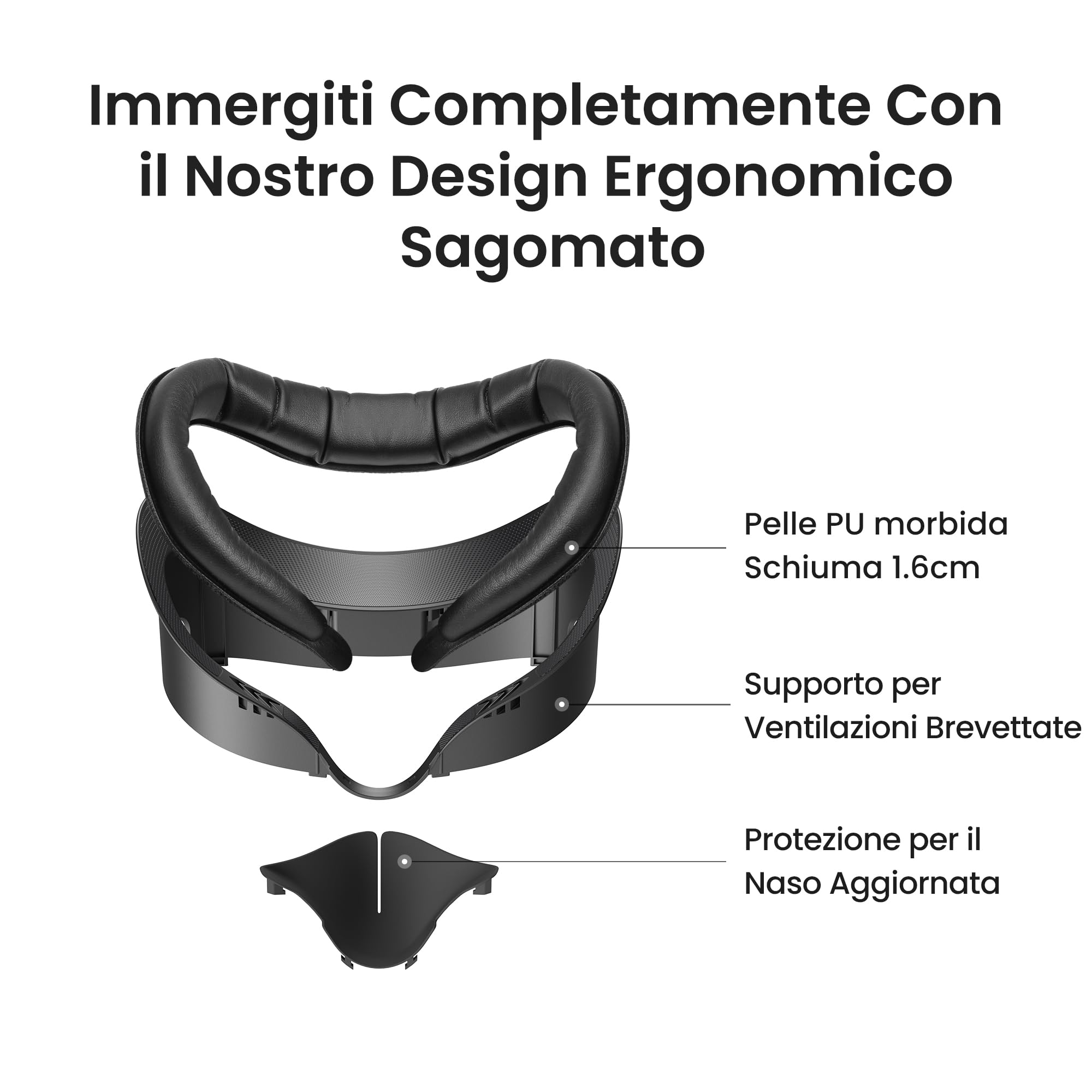 KIWI design V3 Interfaccia Facciale, Pad Facciale Compatibile con gli Accessori Meta Quest 3, NON per Quest 3S