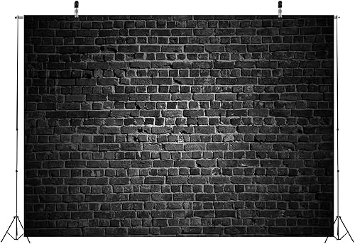 Miniatura 3 de BELECO Telón de fondo de pared de ladrillo negro de tela de 7 x 5 pies, fondo de pared negro de ladrillo negro, decoración de fiesta temática de