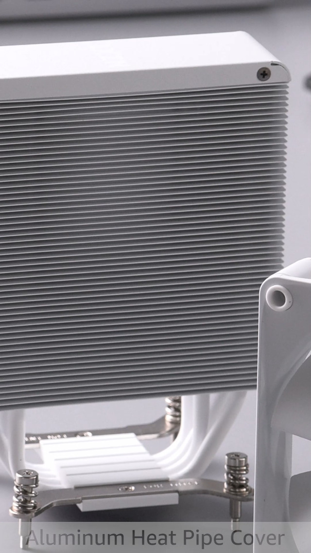 Image of NZXT T120 RGB CPU Air Cooler - RC-TR120-W1 - Conductive Copper Pipes - Fluid Dynamic Bearings - AMD and Intel Compatibility - White