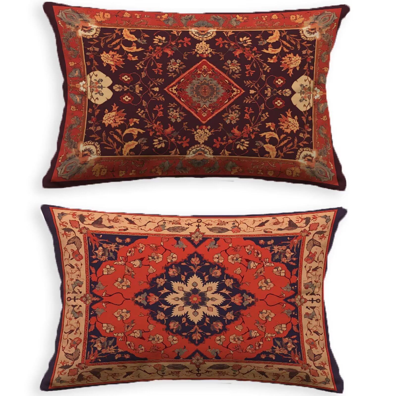 Housses de coussin extérieur 50x70 lin anti-UV pour jardin et salon