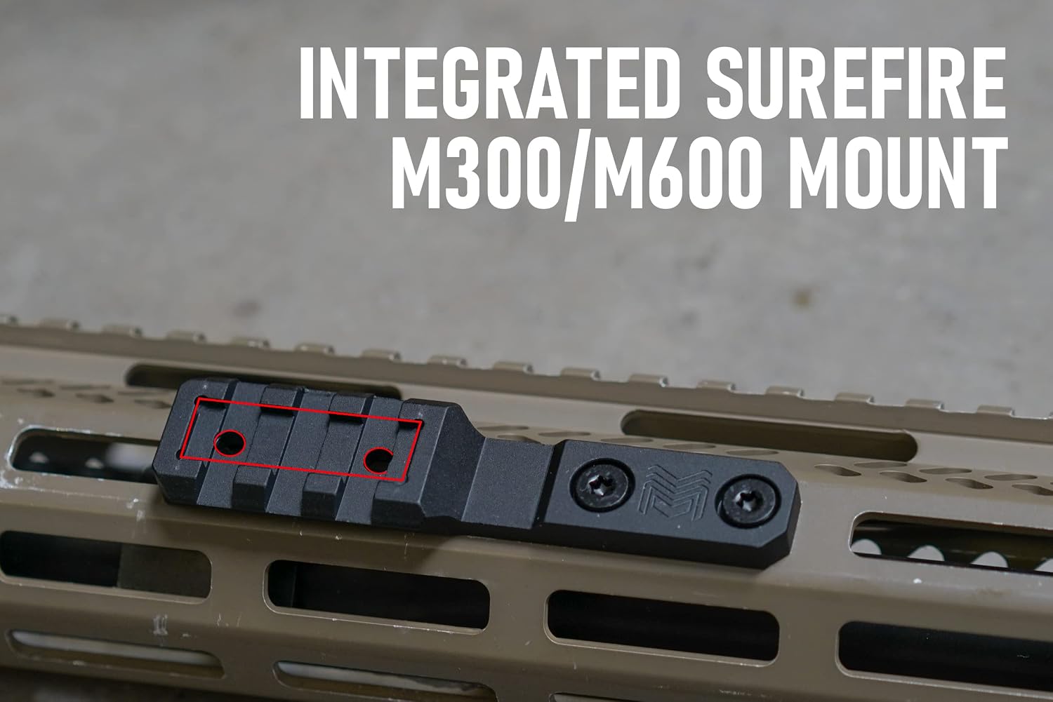 Monstrum Scout Light Mount Picatinny Rail | Compatible with M-LOK Platforms | Compatible with Surefire M300/M600 Series/Streamlight Protac Series