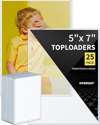 HYARUAT Toploader de 5 x 7 Protectores de fotos rígidos transparentes para tus recuerdos preciosos Fundas de plástico duro duraderas, paquete de 25