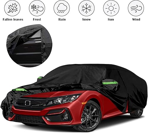Miniatura 8 de Funda impermeable de repuesto para Honda Civic Hatchback 2011-2023, tela Oxford 310D, ajuste personalizado para todo tipo de clima, con puerta con