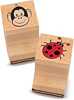 Vista 9 de Juego de sellos de madera Melissa & Doug Favorite Things, 26 sellos de madera con tintas de 4