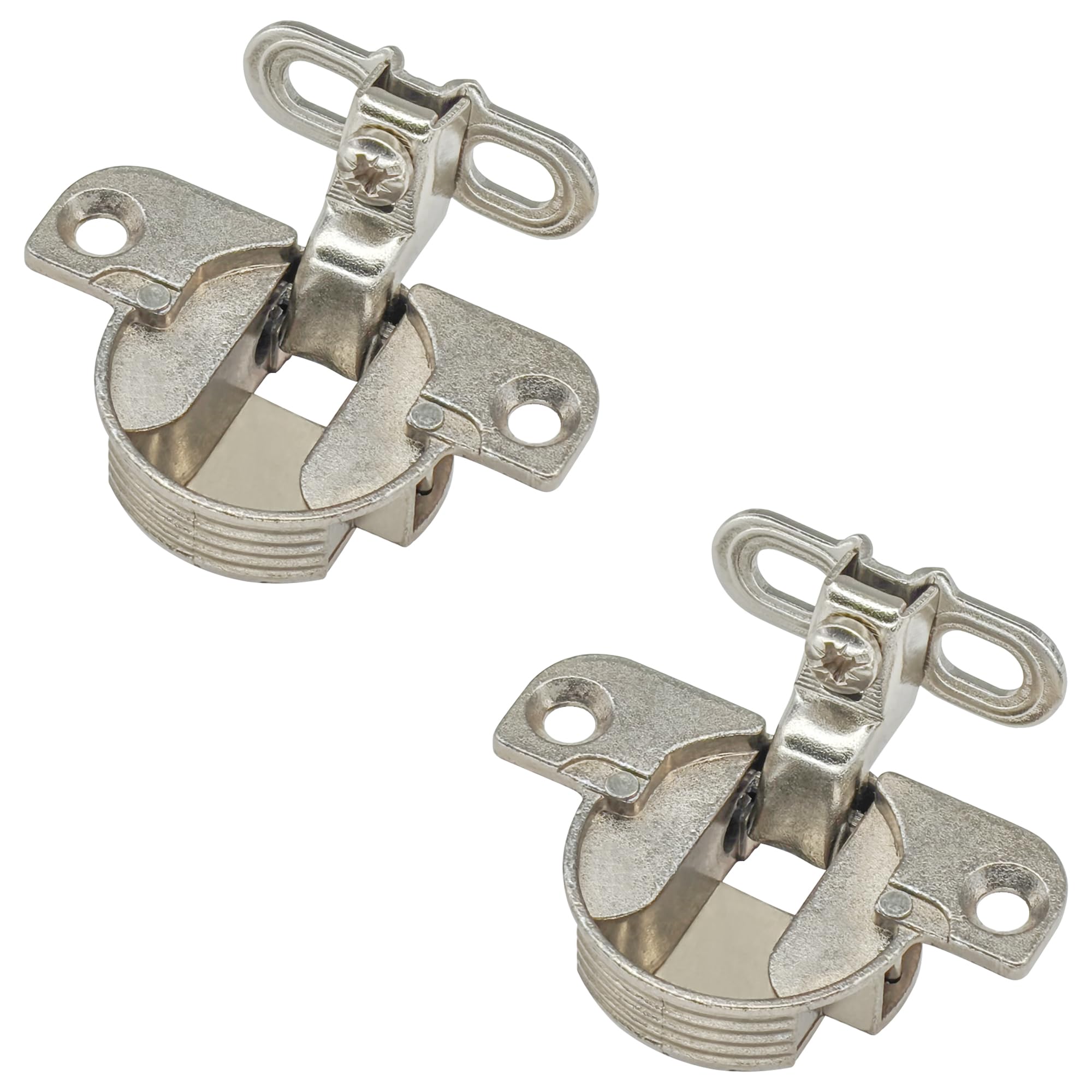 Ddhomin Silver 2 Pcs Adjustable Cabinet Hinges – 97-Degree Rotating Axis Hidden Hinge For Cabinets And Bookcases
