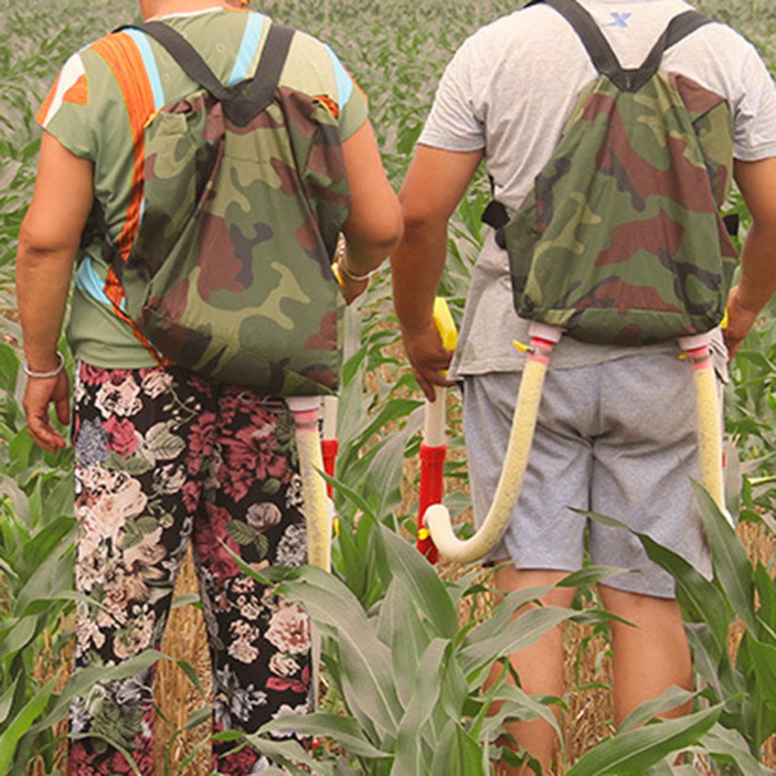 MERISHOPP Granular Fertilizer Spreader with Backpack Ergonomic Design Fertilizing Tool Double PVC Tube-image-48