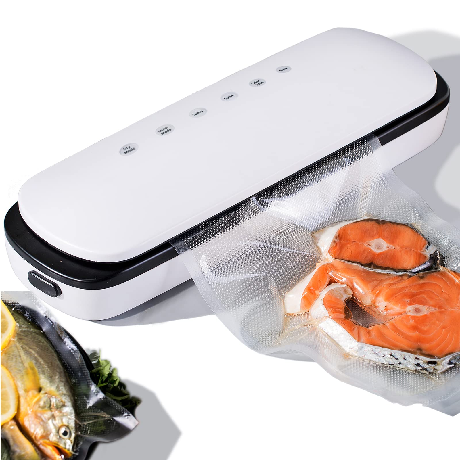 Vacuum Sealer Machine, Full Automatic Food Sealer, Easy Use Electric Household Vacuum Packing Food Sealer For Kitchen, bag sealer for Dry, Moist, Strong suction, External vacuum function-image-42