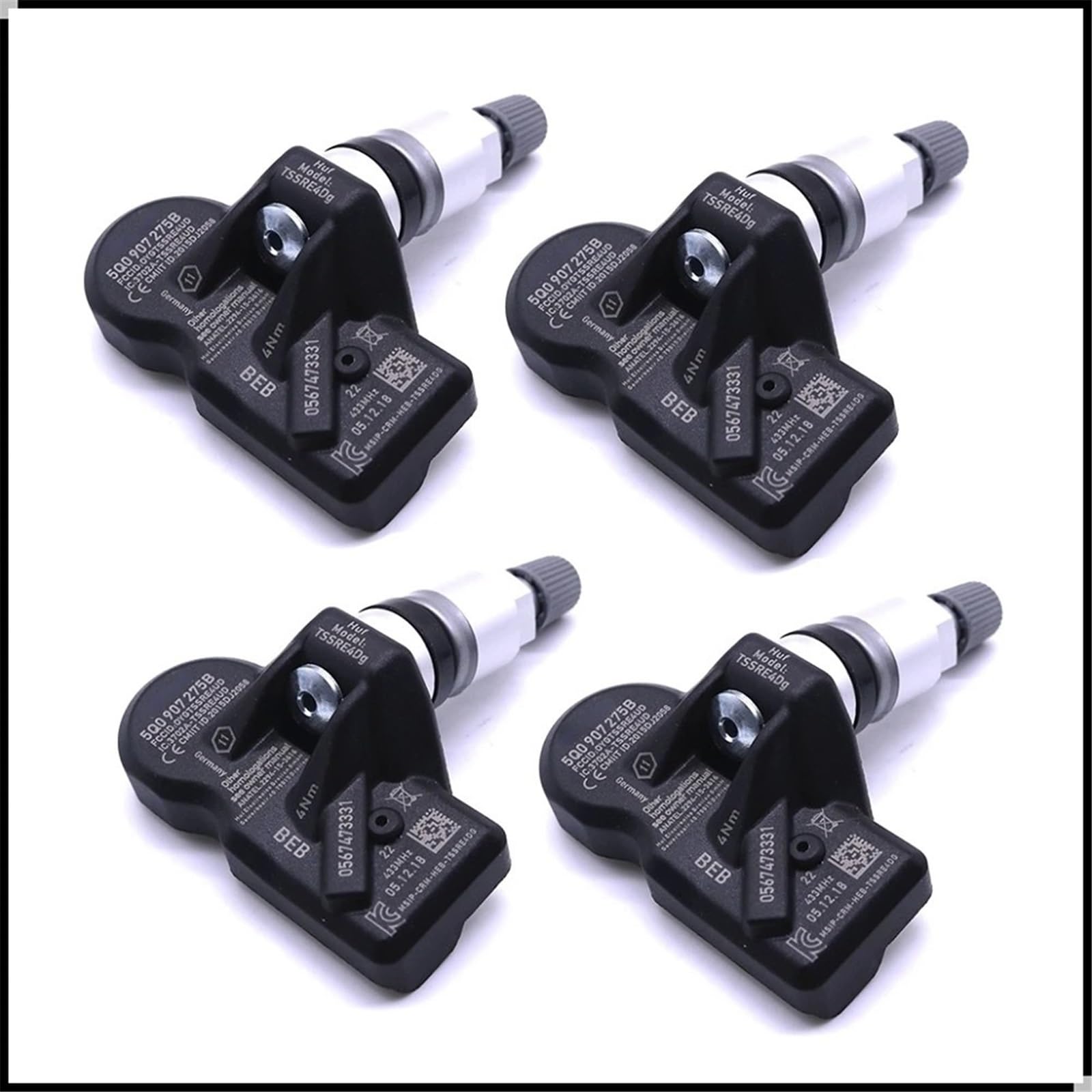 5Q0907275 5Q0907275B 433H TPMS TIRE AIR PRESSURE SENSOR 4Pcs
