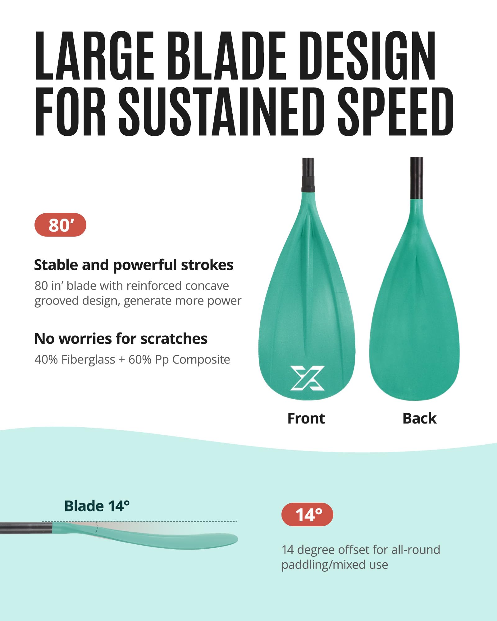 ZLX Pagaie de Sup réglable en Aluminium – Légère, poignée Ergonomique en T, Assemblage Rapide et Lames durables pour Kayak pagaie 2 utilisations…