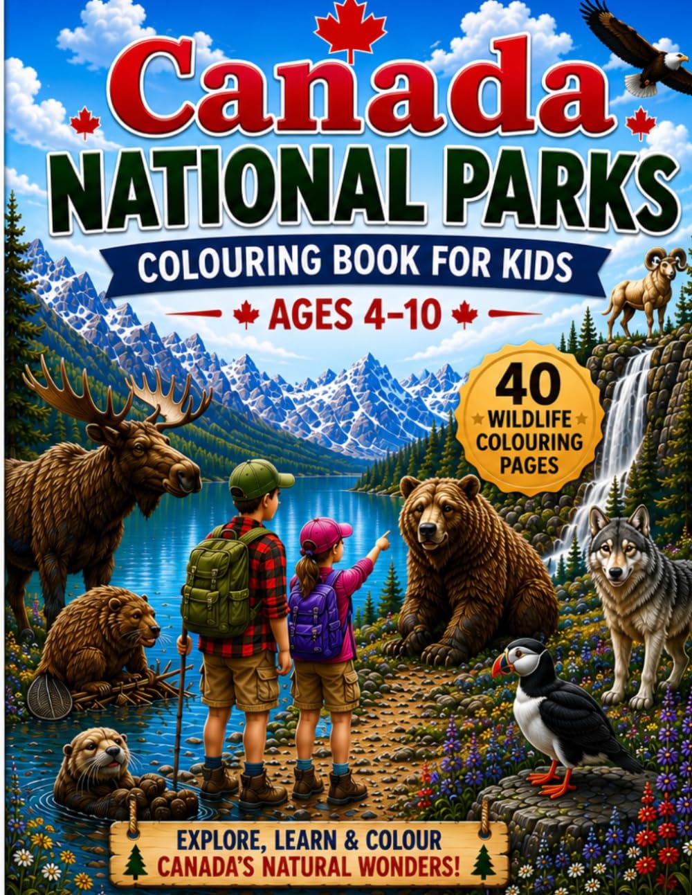 Canada National Parks Colouring Book for Kids 2026: Amazing Wildlife, Mountains, Lakes and Nature Adventures to Colour Across Canada for Ages 4–10 (Little Park Explorers Series)