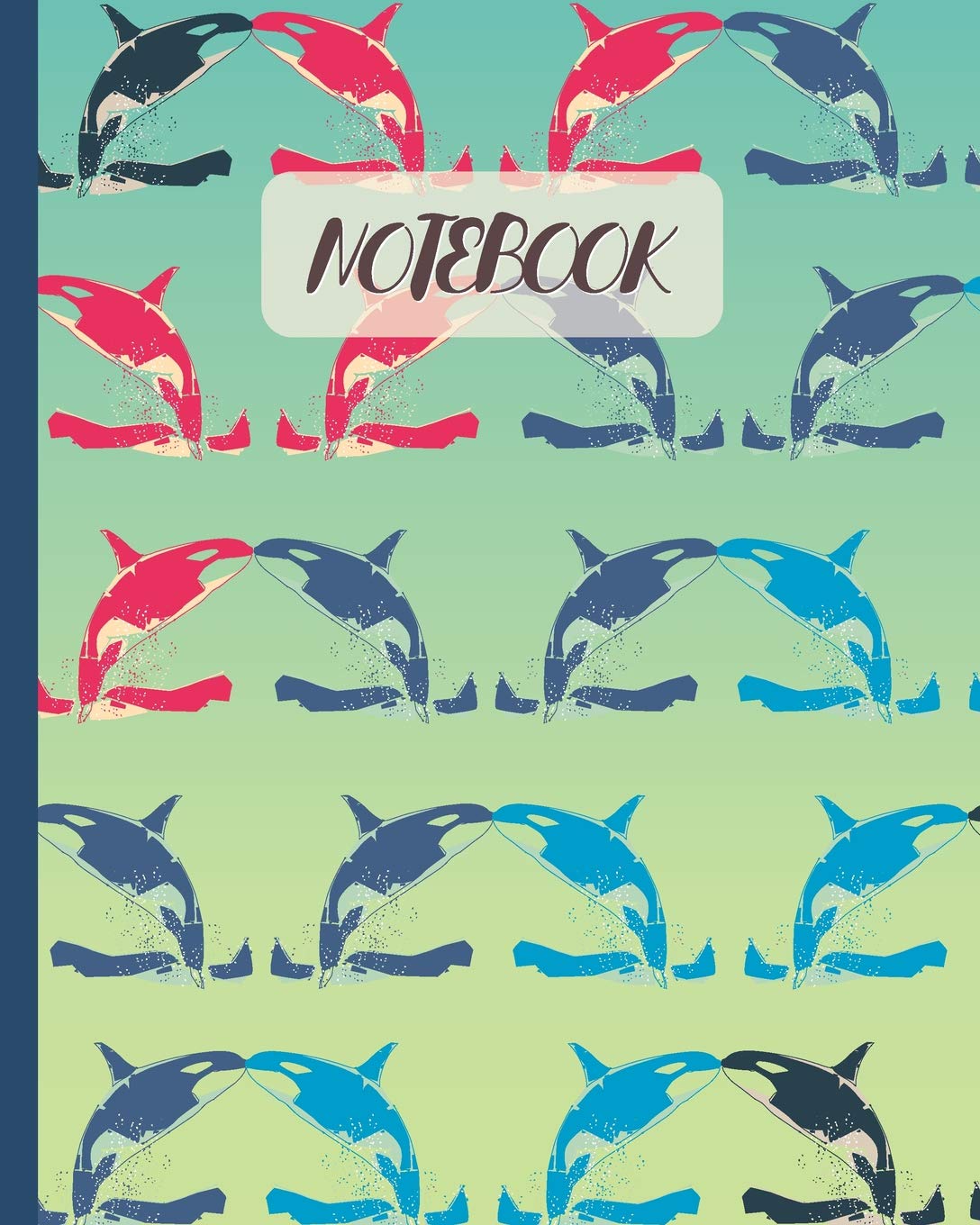 Notebook: Killer Whales Cartoon Cover - Lined Notebook, Diary, Track, Log & Journal - Cute Gift for Kids, Teens, Men, Women Who Love Whales (8"x10" 120 Pages)