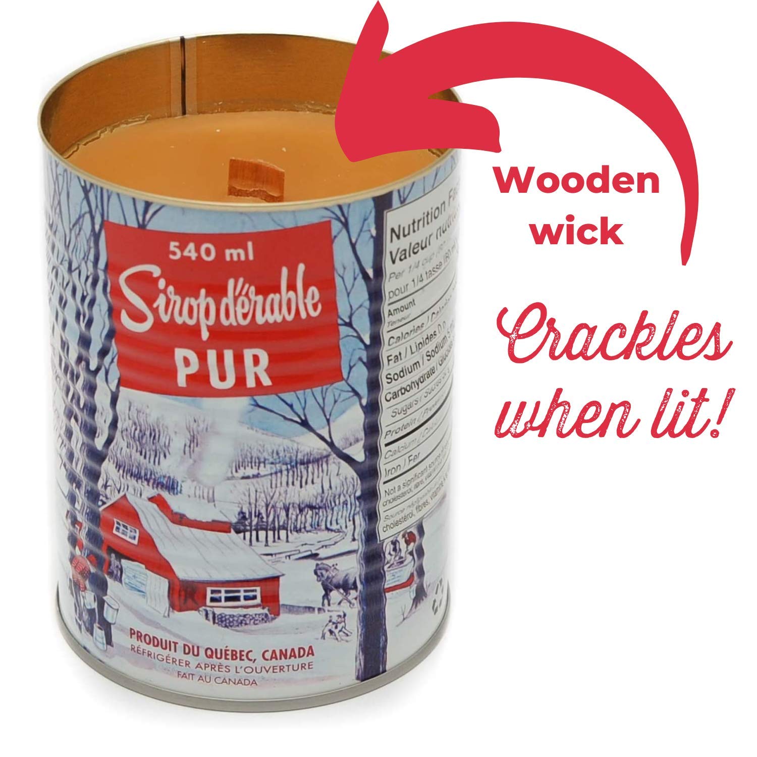 MapleFarm - 2x Duftkerzen im traditionellen kanadischen Blechdosenformat. Holzdocht. Maple syrup candle iconic can.