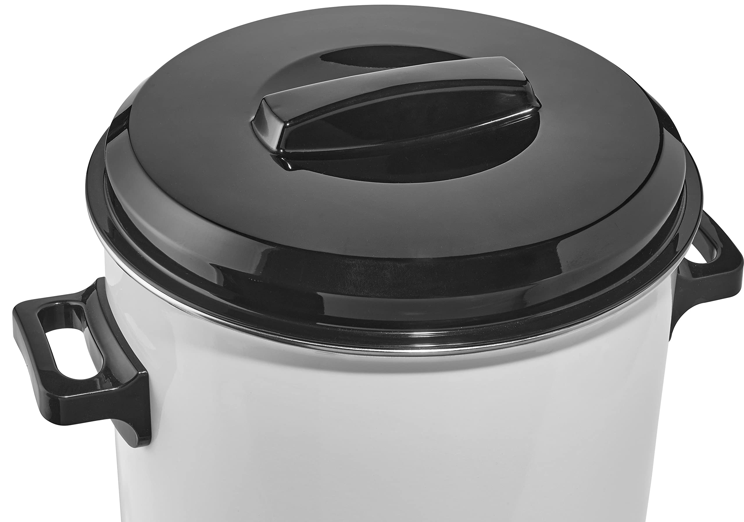Weihnachtsmarkt Gastro Einkochautomat für Einkochen und Heißgetränke mit Zapfhahn, 25 Liter, 1800 Watt, Emailie, geschlossener Boden, Ablaufhahn, weiß, Designed in Düsseldorf