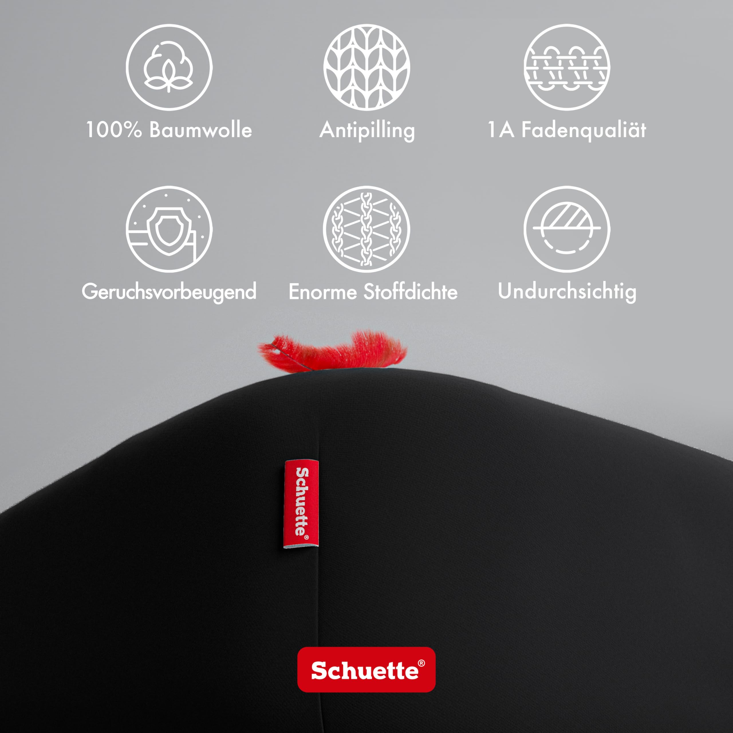 Schuette® Topper Spannbettlaken • 180x200 cm • Wow! Kollektion: Beyond Black (Schwarz) • 100% Superfluff Baumwolle, Blickdicht, Faltenfrei • mit Rundumgummi • Matratzenhöhe bis 15 cm