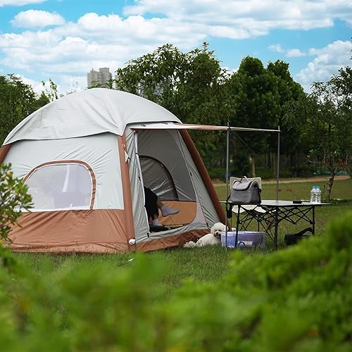 Miniatura 3 de Tienda de campaña inflable mejorada con bomba, fácil instalación, tienda de campaña glamping para 4 estaciones, 2-4 personas, impermeable,