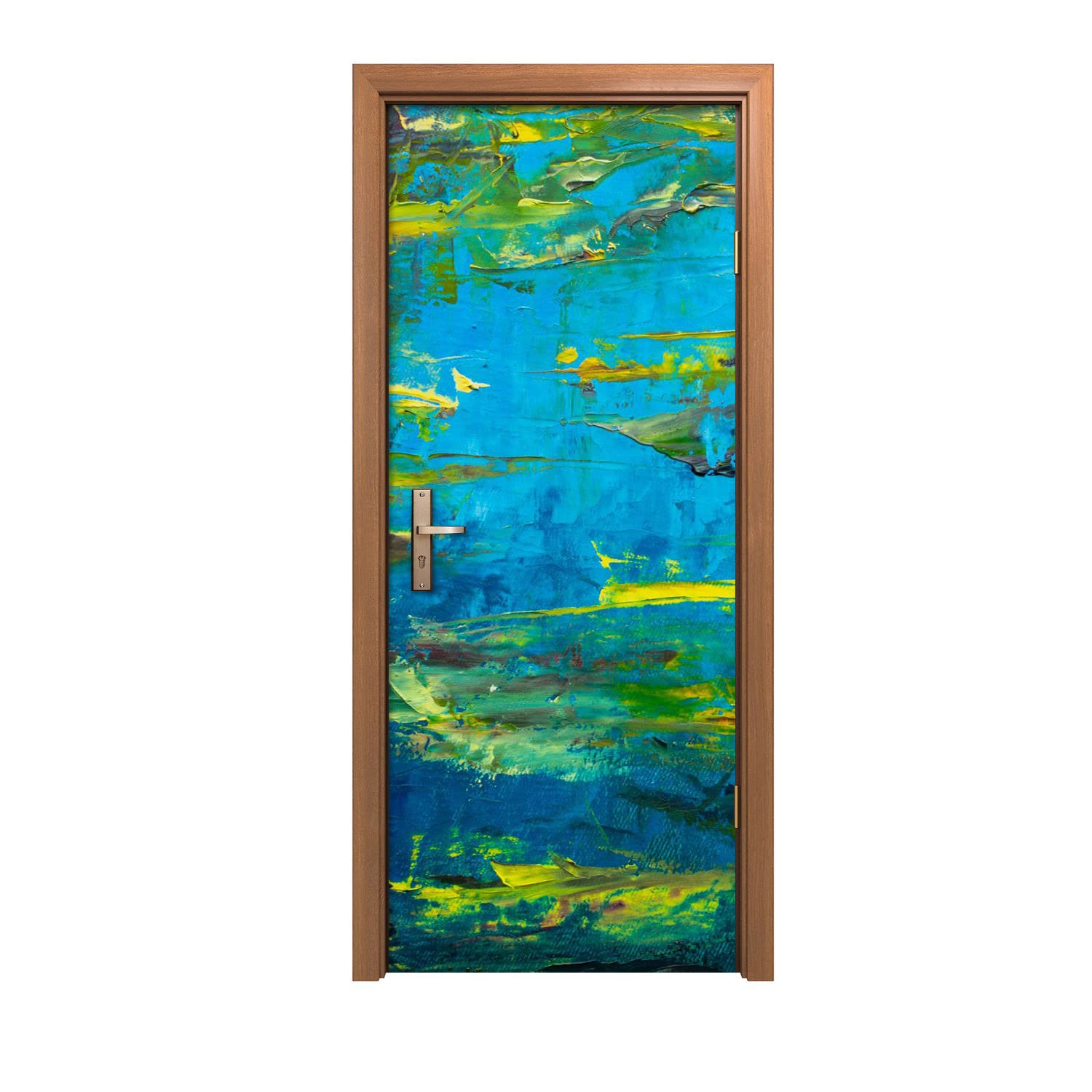 Autocollant de porte mural plantes de lac décoration d'intérieur design 80x200cm