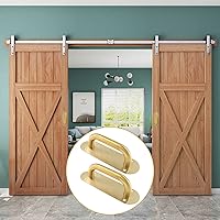 Vista 6 de Biaungdo 2 Pack Door Handle Pull Plate, Stainless Steel Door Handle Pull Heavy Duty Barn Door Pull Handles for Sliding Barn Door Kitchen Cabinet
