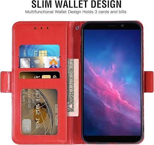 Miniatura 2 de Asuwish Funda para teléfono Cloud Mobile Stratus C7 con protector de pantalla de vidrio templado y soporte de tarjeta de crédito con tapa de cuero,