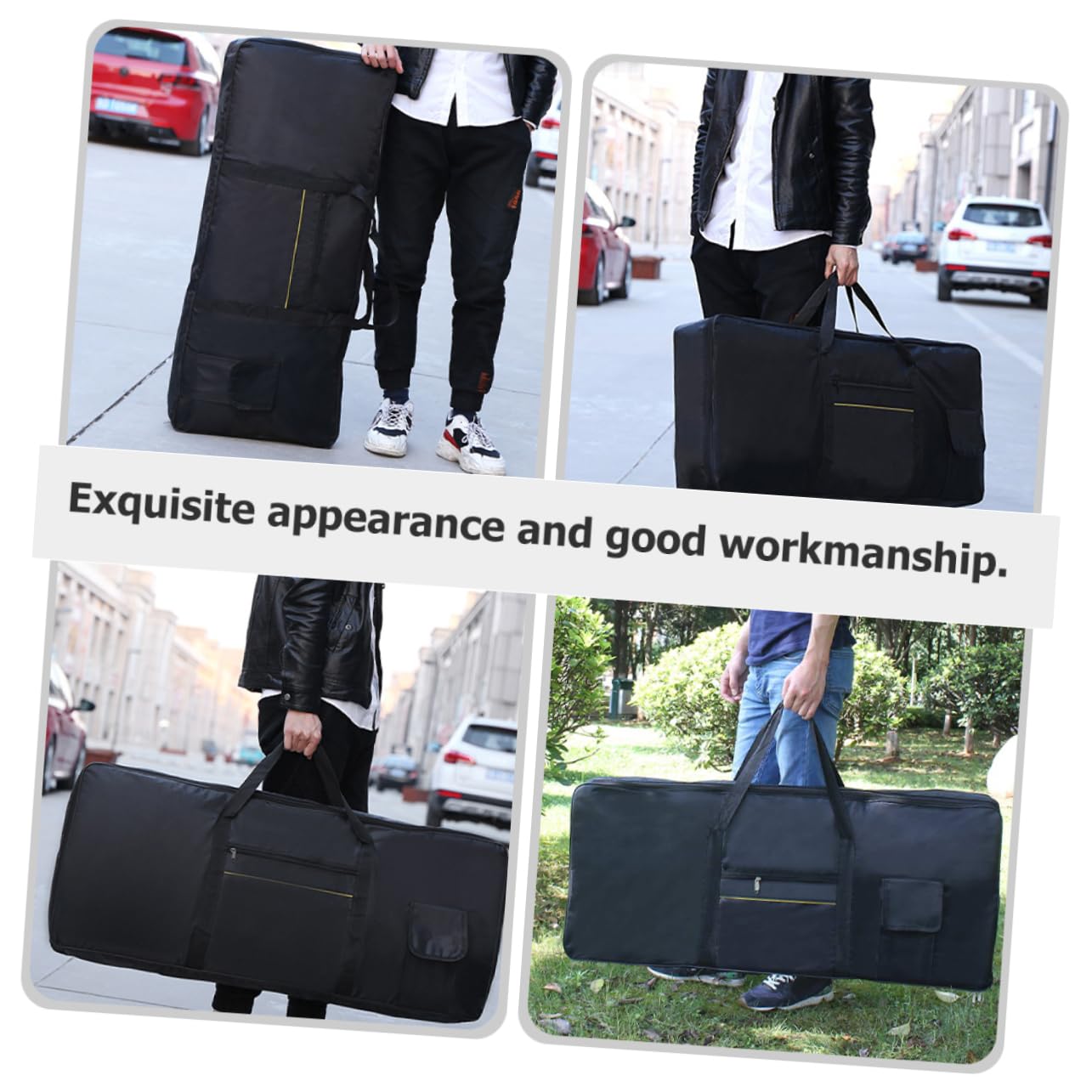 Borsa Custodia Nero 61 Tasti per Tastiera Elettronica Oxford Design Elegante Usabile come Borsa a Tracolla o Zaino