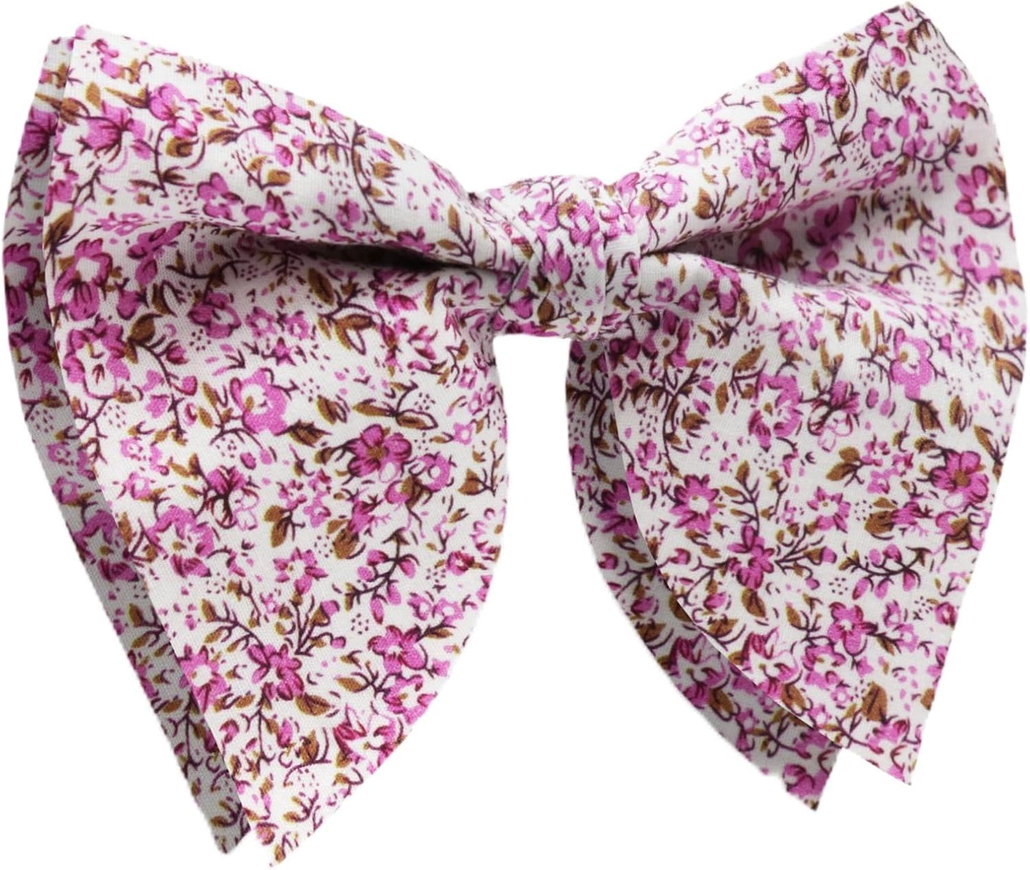 Floral Bow Ties for Men, Oversized Bow Tie Pre-tied Bowties Mens Cotton Flower Printed Bowtie for Wedding Party Casual