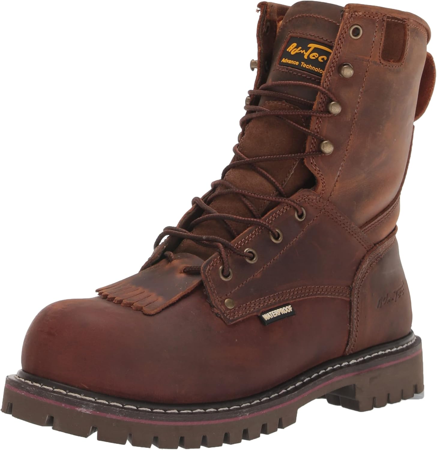 Ad Tec Men's 10.5" Waterproof Horse Leather Logger Work Boots | Composite Safety Toe, Goodyear Welt Construction, Electrical Hazard Outsole, Oil Resistant Lug Sole