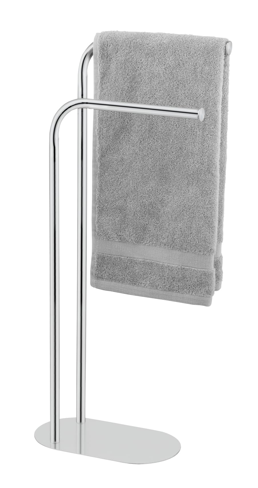 Porte-Serviettes Mod. Levante Support Serviette et Manteaux autoportant Design Salle de Bain en Acier Inoxydable 30x79x17 cm Argent Brillant