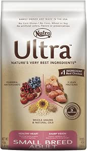 NUTRO ULTRA Adult Small Breed High Protein Natural Dry Dog Food with a Trio of Proteins from Chicken, Lamb and Salmon, 4 lb. Bag