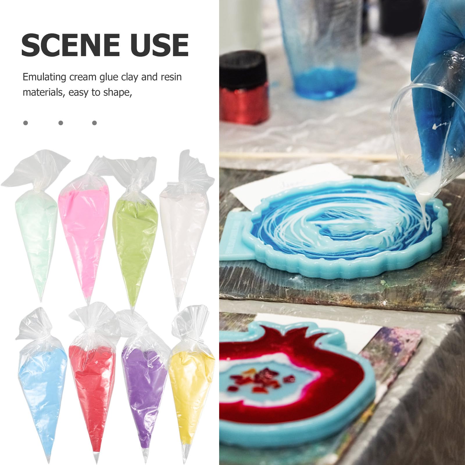 Kit 8 Pezzi Colla Adesiva Crema Simulata per Fai da Te, Materiale Plastico e Resina, Qualità Affidabile per Decorazioni di Gioielli e Astucci Matite