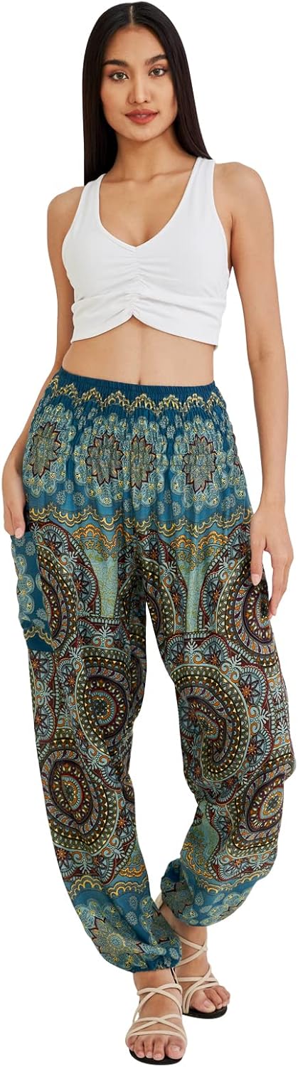 Joob Joob Boho Pants for Women - Hippie Harem Pants Women - Womens Yoga Pants – Comfy Bohemian Flowy Hippie Clothes - Image 4